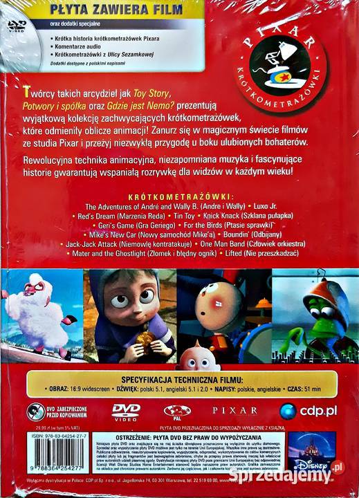 KOLEKCJA KRÓTKOMETRAŻÓWEK 123 DISNEY PIXAR Kalisz