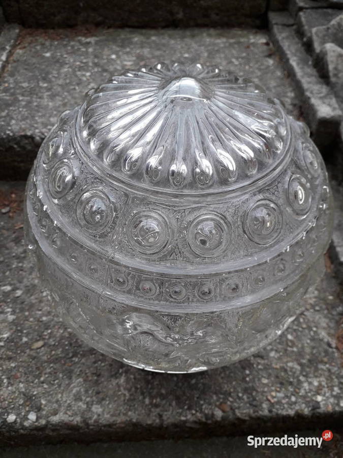 Plafoniera ceramiczna i klosz szklany z wzorem Warszawa