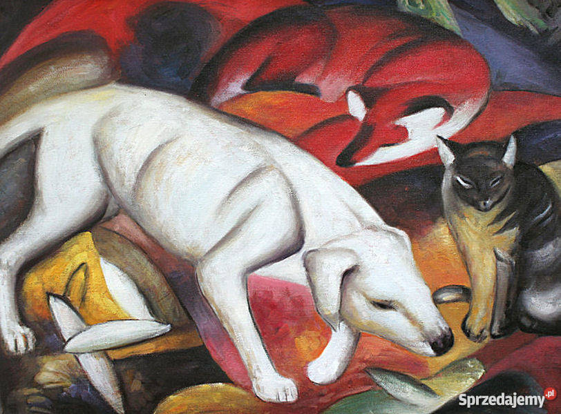 Obraz olejny Pies lis i kot Franz Marc Ręcznie Warszawa