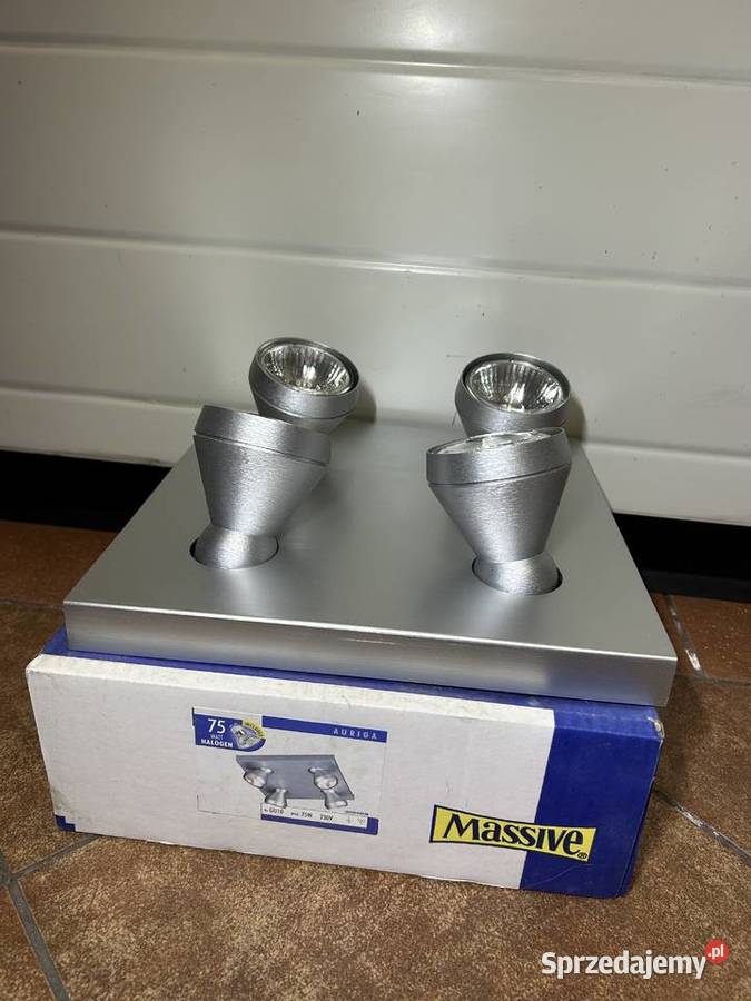 Lampa halogen sufitowy x 4 srebrny Massive Świętochłowice