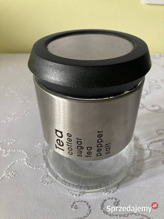 Pojemnik Metalowo Szklany Słoik na Produkty