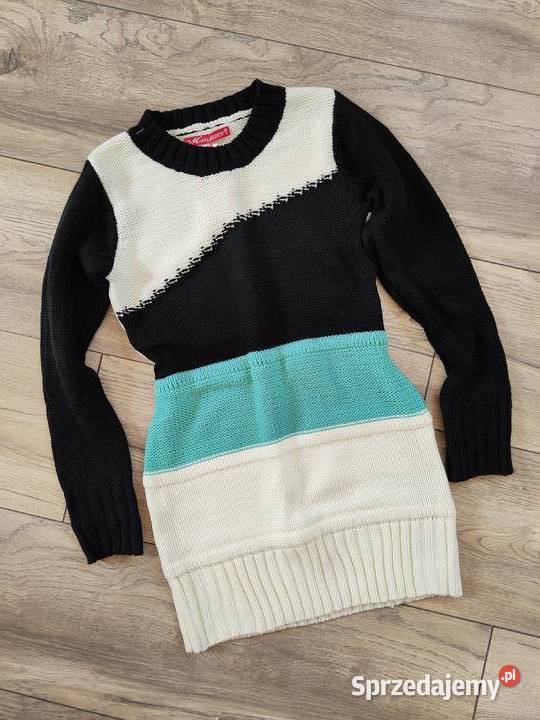 Sweter w paski M L biały sprzedam