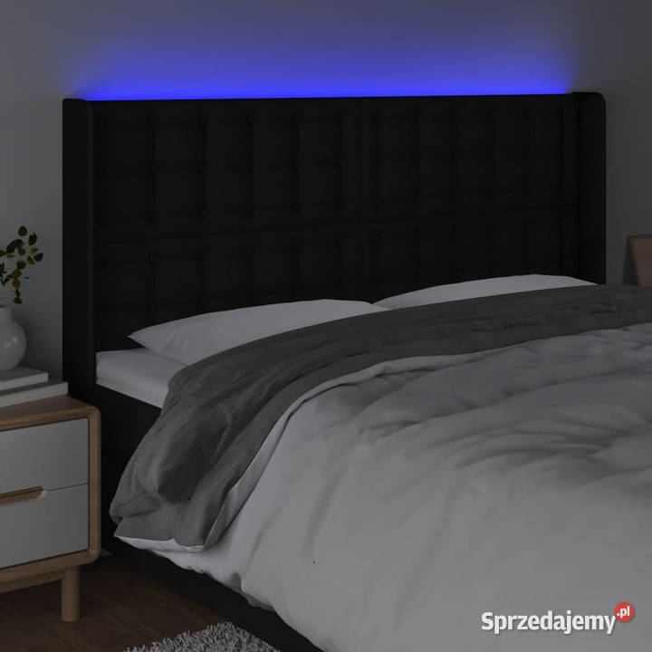 Zagłówek do łóżka z LED czarny 183x16x118128 Warszawa