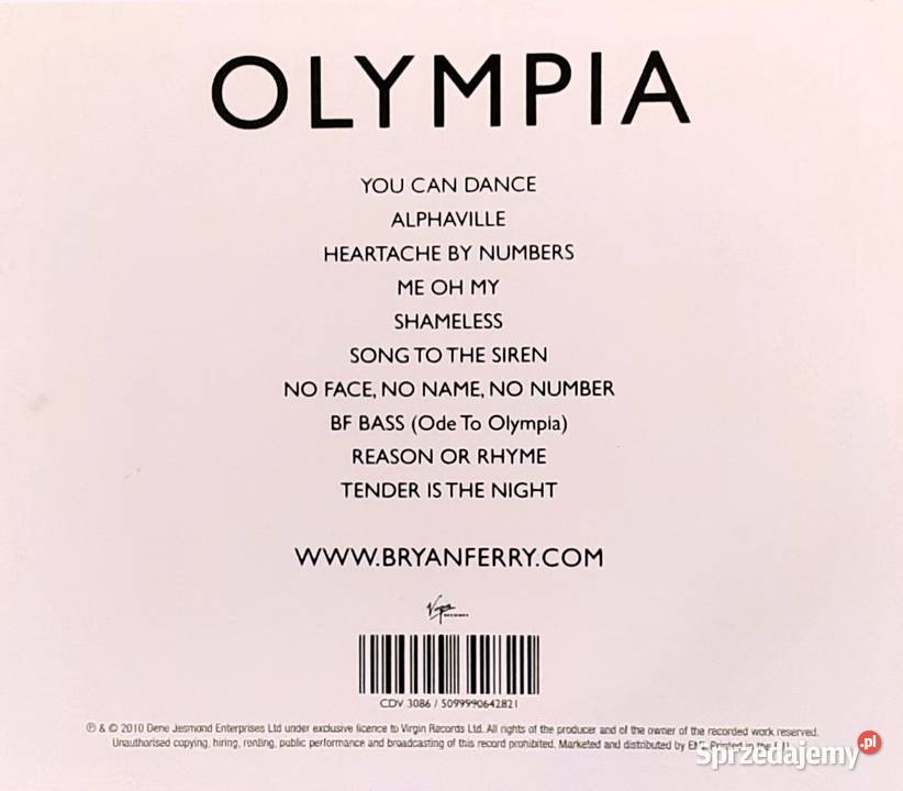 Album CD BRYAN FERRY Album Olympia CD 1 płyta Poznań sprzedam