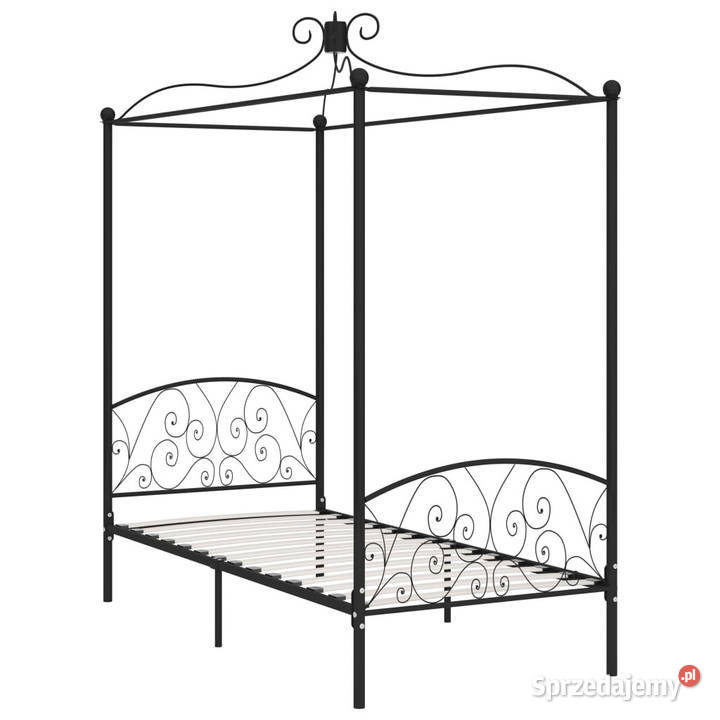 Rama łóżka z baldachimem czarna metalowa 100 x 211cm mazowieckie Warszawa sprzedam