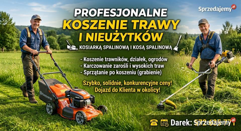 Koszenie Trawy i Nieużytków Kosiarka Kosa Radom