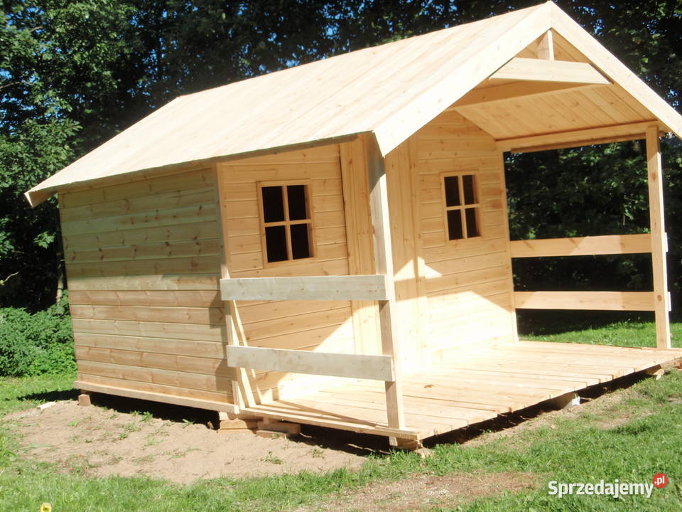 Domek drewniany z tarasem 4m x 3m Podłoga w pomorskie Gowidlino