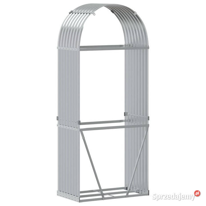 Stojak na drewno srebrny 80x45x190 stal Warszawa