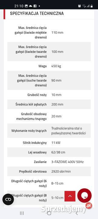 Rębak RPE120 11kwtaśmociąg 3m mazowieckie Polany