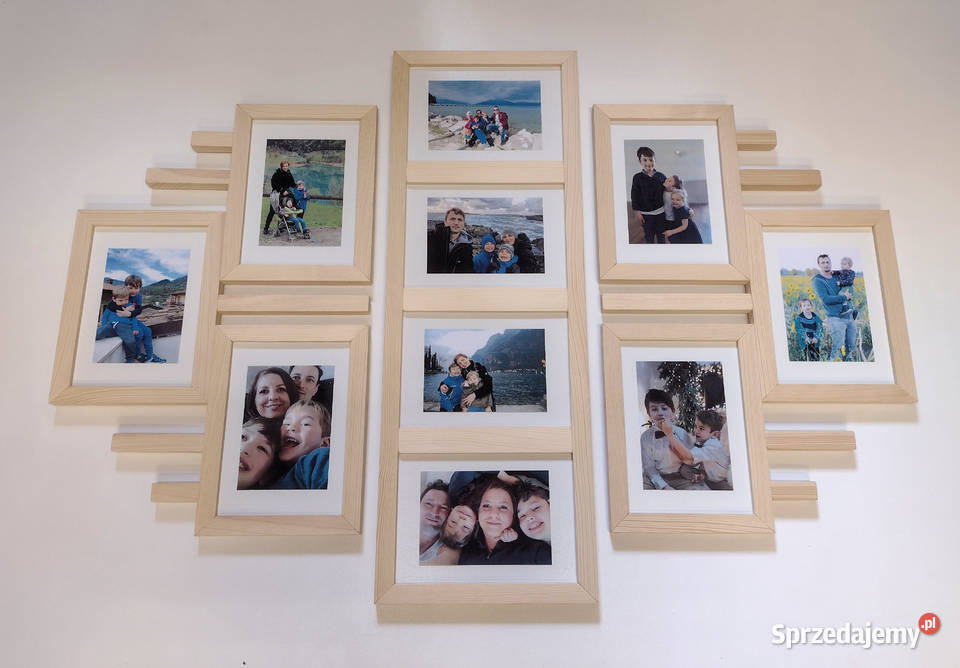 Drewniana Multirama Ramka Na 10 zdjęć 15x21