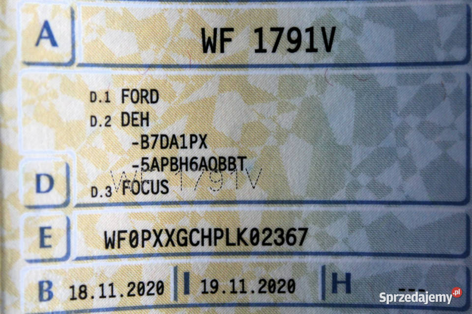 Ford Focus SalonPL FV23 125 Android GrzFotele immobilizer