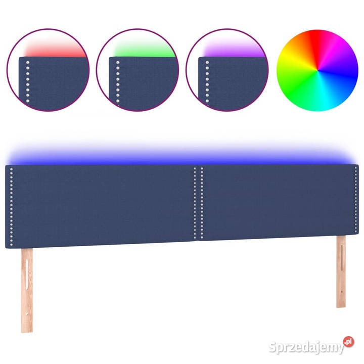 Zagłówek do łóżka z LED niebieski 200x5x7888
