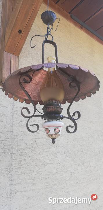 Lampa sufitowa wisząca żyrandol naftowa stylowa Garwolin
