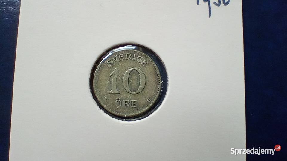 Stare monety 10 ore 1930 Szwecja srebro Lesko