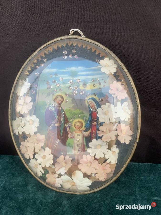Piękny szklany obrazek święty Łowicz sprzedam