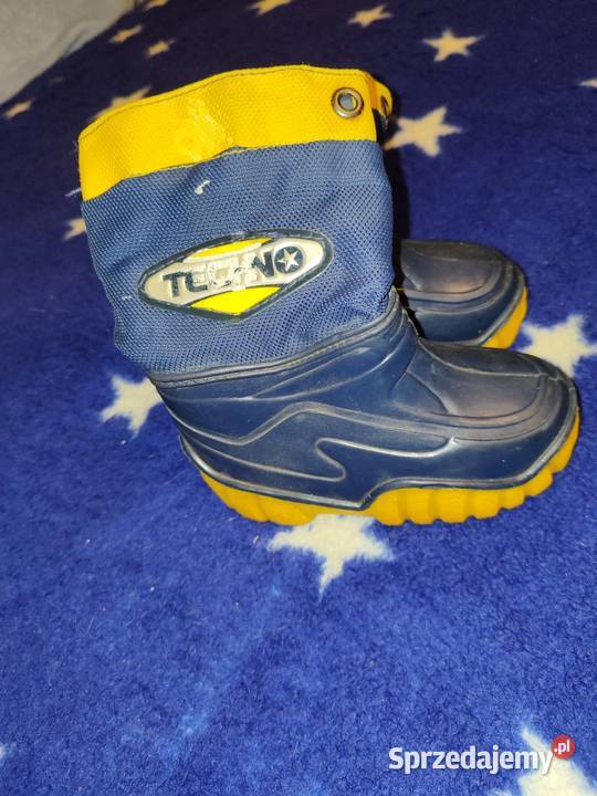 Granatowo żółte śniegowce rozmiar 2425