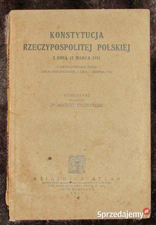 KONSTYTUCJA MARCOWA Z 1921 wydanie z 1927 roku Bychawka Trzecia
