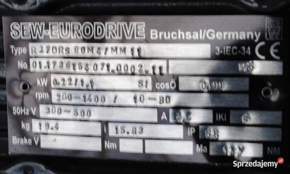 Motoreduktor 02211kw 1890obr FALOWNIK SEW