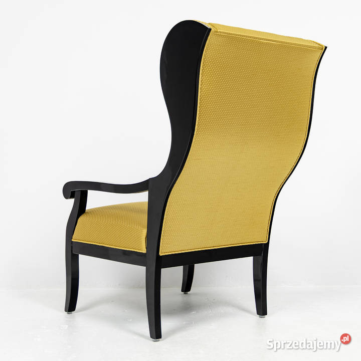 Fotel Uszak Biedermeier Antyk Stary Czarny wielkopolskie Swarzędz