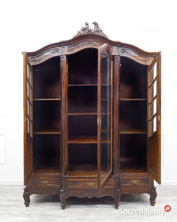 Antyk drewniana BIBLIOTEKA Witryna Biblioteczka