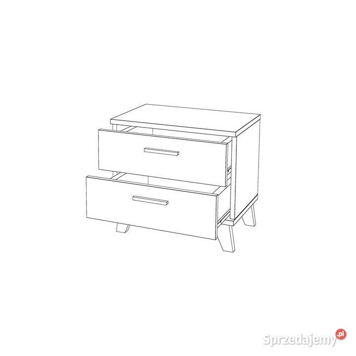 Szafki Nocne 2 Szuflady Stolik Skandynawski Loft 30cm