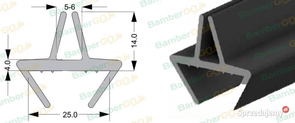 Uszczelka szyby kabina Osiny na profil 25mm Pozostałe Koźmin Wielkopolski