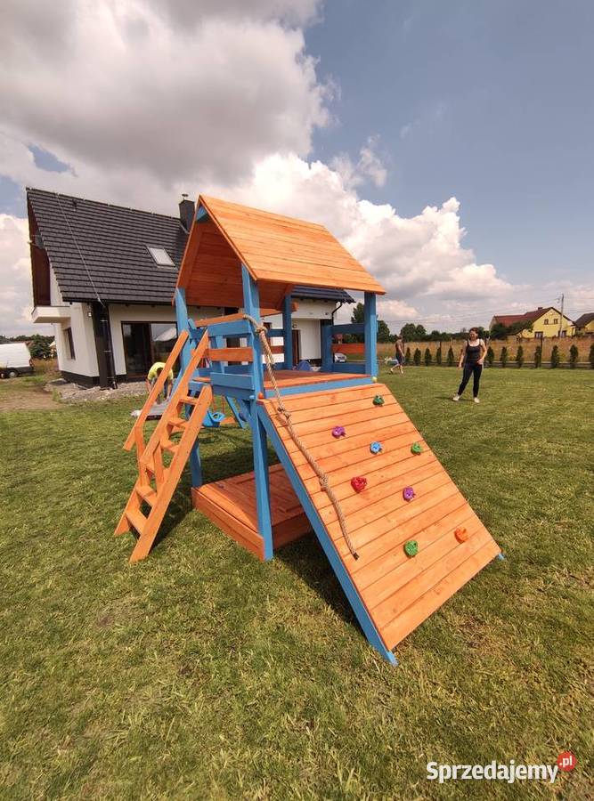 Drewniany plac zabaw domek wspinaczka montaż Częstochowa