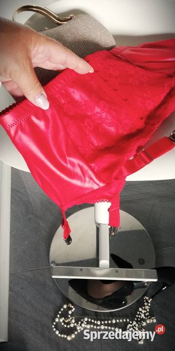 seksowny pas do pończoch czerwony Warszawa