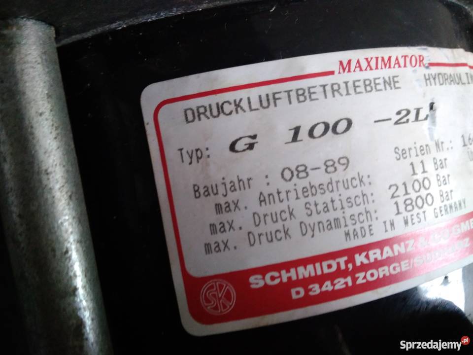 Pompa Maximator G 1002l 2000 bar małopolskie Trzebinia sprzedam