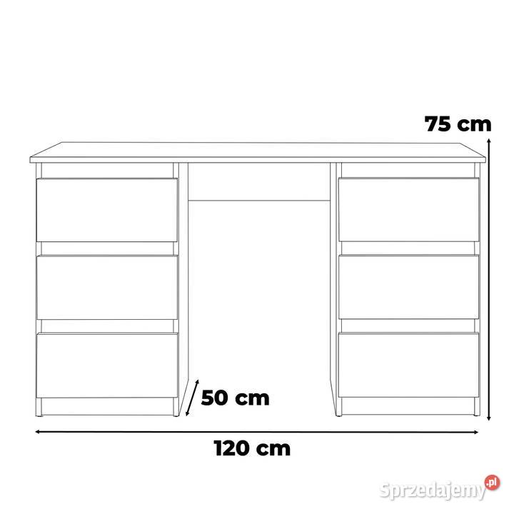Biurko Białe Wotan Komputerowe Drewniane 50cm Elbląg