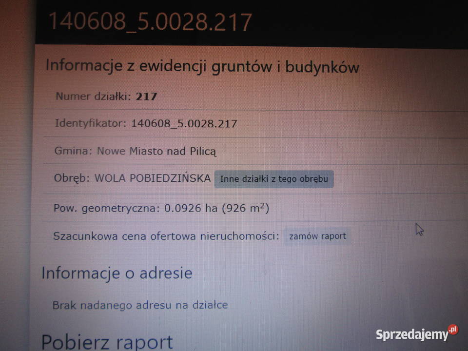 Działka budowlana Sprzedaż Wola Pobiedzińska