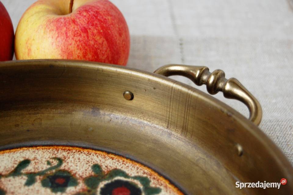Patera mosiężna mosiądz ceramika Szwajcaria Lublin sprzedam
