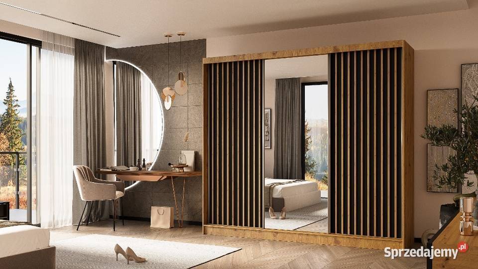 SZAFA SYPIALNIANA lamele lustro 240 wysyłka 216cm Toruń sprzedam