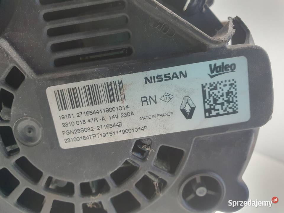 ALTERNATOR Renault Megane IV 17 dCi 231001847R Chełm sprzedam