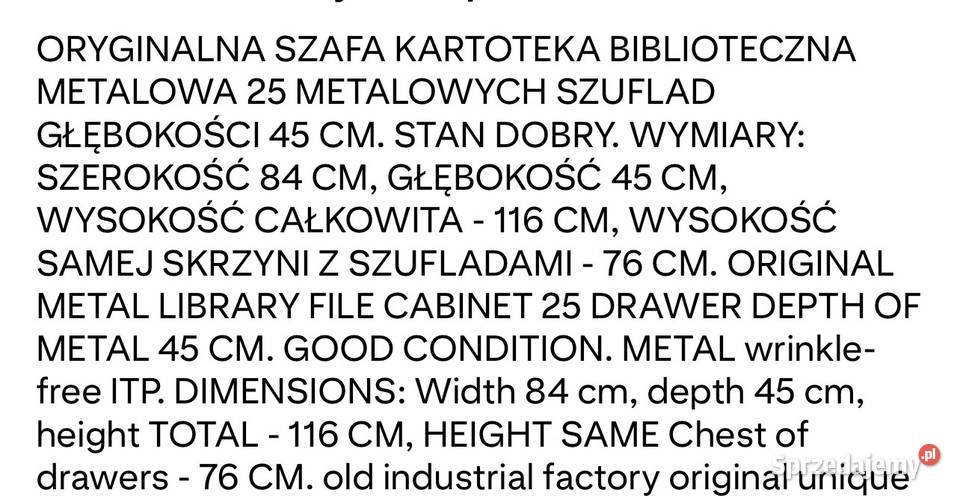 Szafka metalowa vintage Komody