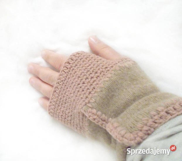 brązowe mitenki beżowe mitenki ciepłe mitenki Rzeszów