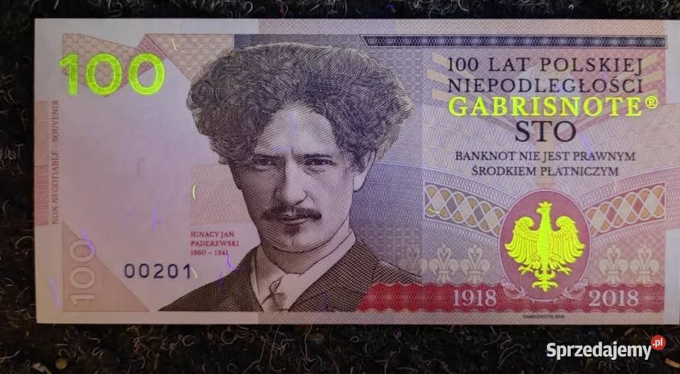 Banknot nowość 100 rocznica odzyskania Polskę Antyki, Sztuka, Kolekcje Goleniów