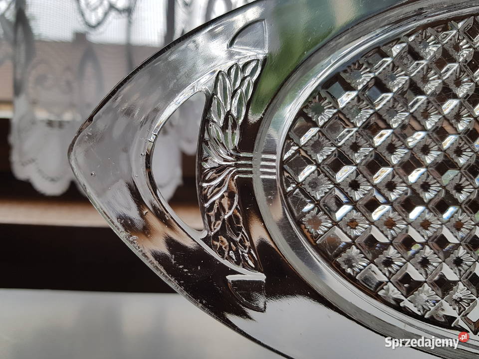 Szklana secesyjna taca Tacka szkło secesja Porcelana i szkło śląskie Dąbrowa Górnicza sprzedam