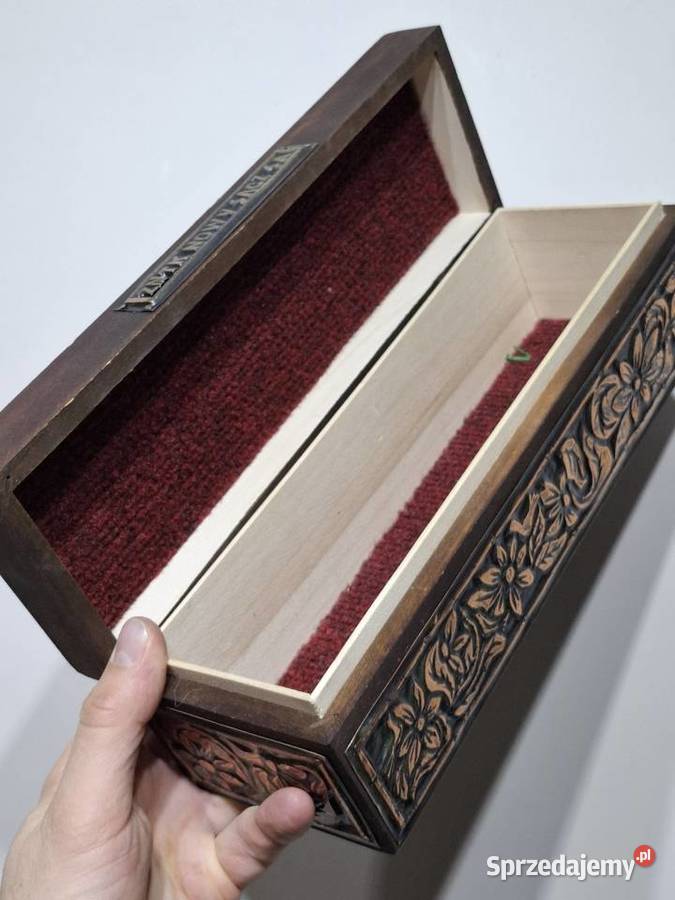 Retro pudełko skrzynka pamiątka kolejowa Kraków