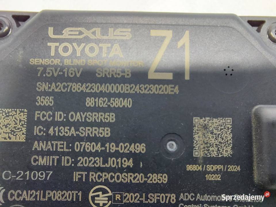 LEXUS 500H RADAR CZUJNIK MARTWEGO POLA LEWY TYŁ