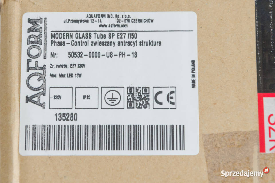 Lampa wisząca AQForm Modern Glass Tube SP E27 Częstochowa