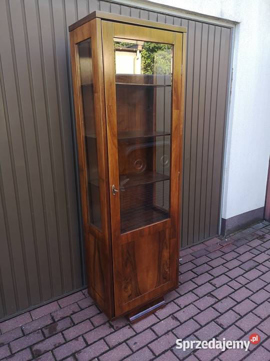 Witryna Biblioteka Słupek ArtDeco Orzech Stary
