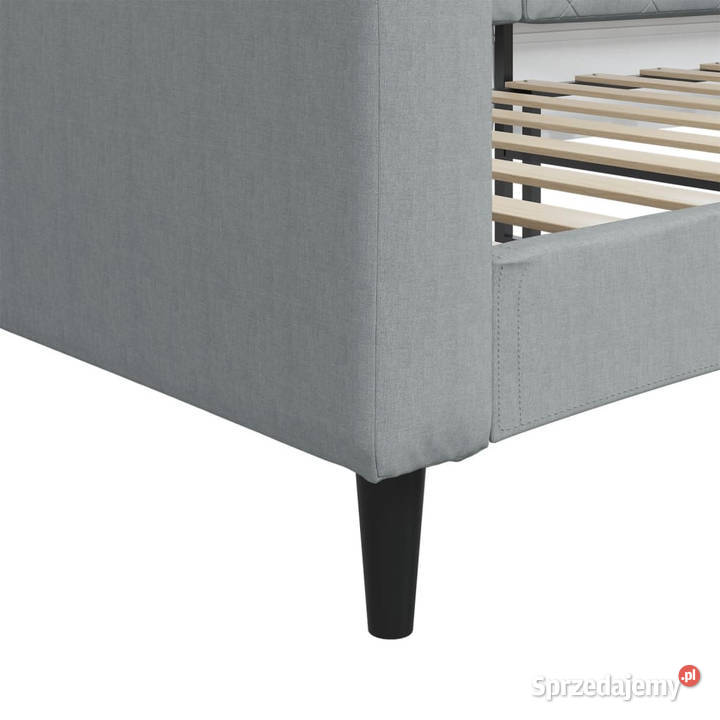 Sofa z funkcją spania jasnoszara obita tkaniną Łóżka Warszawa sprzedam
