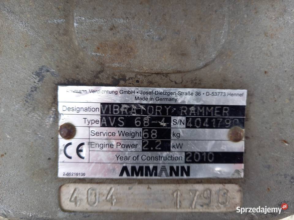 Skoczek zagęszczarka AMMAN AVS 684 sprawny 68 lubelskie Lublin