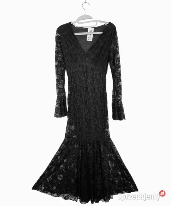 Sukienka koronkowa z długim rękawem zakończonym Wejherowo sprzedam