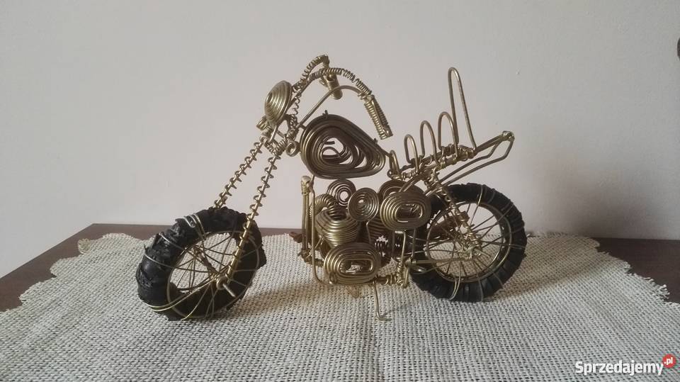 Ozdobny stylowy motorchopper wykonany z drutu Międzychód sprzedam