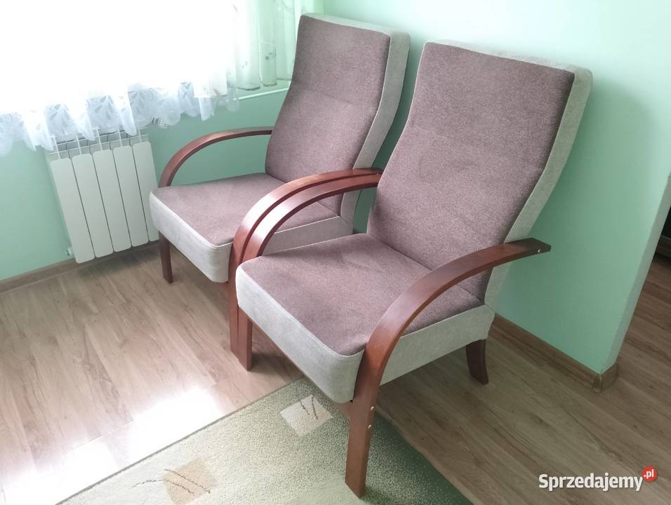 Fotele beżowo brązowe 2 Przemków