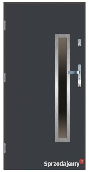 Drzwi wejściowe do domu GI21 INOX Antracyt 90 Drzwi zewnętrzne Ciemniewo