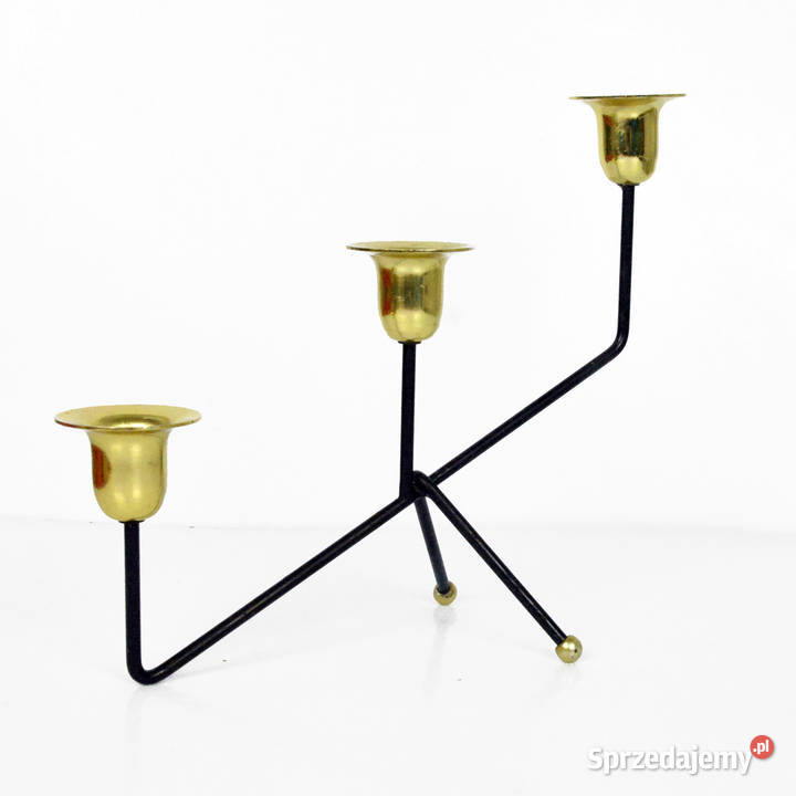 Minimalistyczny świecznik stołowy Belgia lata 70 Oświetlenie Warszawa