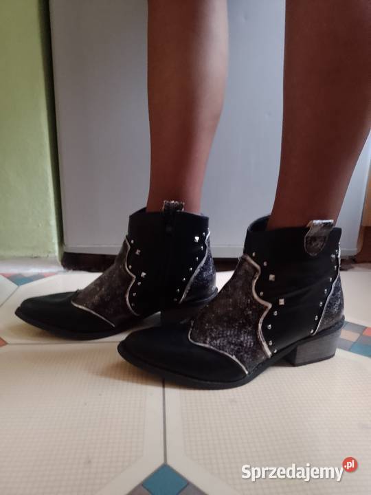 40 Bogato zdobione Botki kowbojki z Londynu 25.5cm małopolskie Kraków